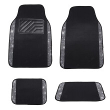 Conjunto de Tapetes de Carro Universais Antiderrapantes em PVC com Estampa de Diamante Brilhante e Protetor de Calcanhar para Todos Os Climas