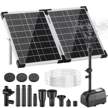 25W Solar Pond Pump with Filter Kit Foldable Solar Panel for Outdoor Ponds, Garden Waterfalls Ponds & DIY Water Features