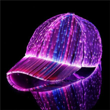 LED Fiber Optic Cap LED Hat with 7 Colors Baseball Caps USB Charging Light Caps Holiday Party Fiber Optic Caps Black