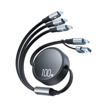 Câble de charge ultra-rapide 3 en 1 Kafeila (1 à 3 câbles télescopiques 100 W) compatible avec les téléphones Apple._M
