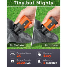Pump for Inflatables with 2600 MAh Battery & Camping Light, Ultra-Fast and Electric Air Pump, Inflate Deflate