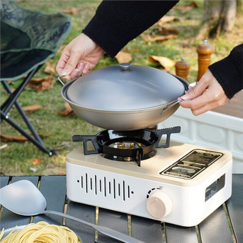 Ultralätt Campingkokgryta i Titan 24 cm för Picknick och Wok Utomhus 1