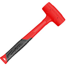Double-Sided Rubber Hammer for Woodworking, Insulated Handle, Non-Slip Grip 1 Lbs
