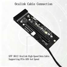 Tarjeta Adaptadora Elevadora Oculink SFF-8612 A PCI-e 4.0 X16 con Fuente de Alimentación de 24 Pines para Extensión Estable de Alta Velocidad de GPU