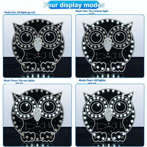 DIY Touch Control Owl LED Light Electronic Practice Kit with 4 Lighting Modes DIY Night Light Soldering Learning Kit 1