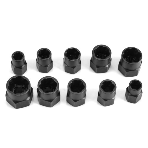 10Pcs Damaged Nut Bolt Remover 9-19mm Extractor Removal Tools Set Threading Tool Car Garage Mechanics Extractor Tool 1