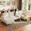 Corduroy U Shaped Sectional Sofa with Double Chaise 8
