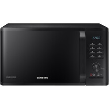 (Black, Steamer) Samsung MS23K3523AS/EU 23L Solo Microwave Oven, Triple Distribution System, Silver
