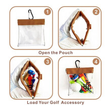 2 Pcs Tees and Pouch Bag, Portable Clear Squeeze Top Bag Holder with Clip, Accessories
