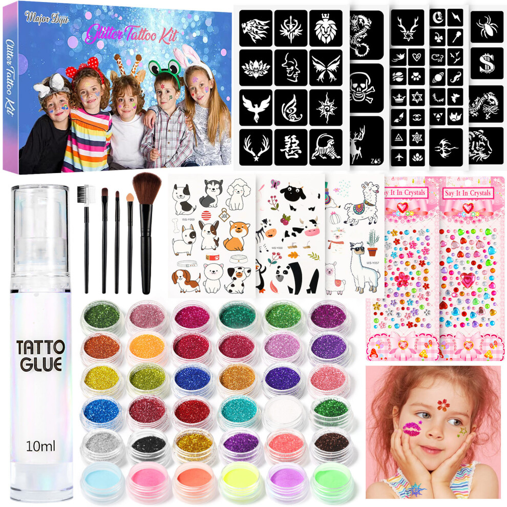 (11) Diamond Painting Set 200 Tattoo Templates Inkjet Tattoo Glitter Powder Luminous Body Painting Stage