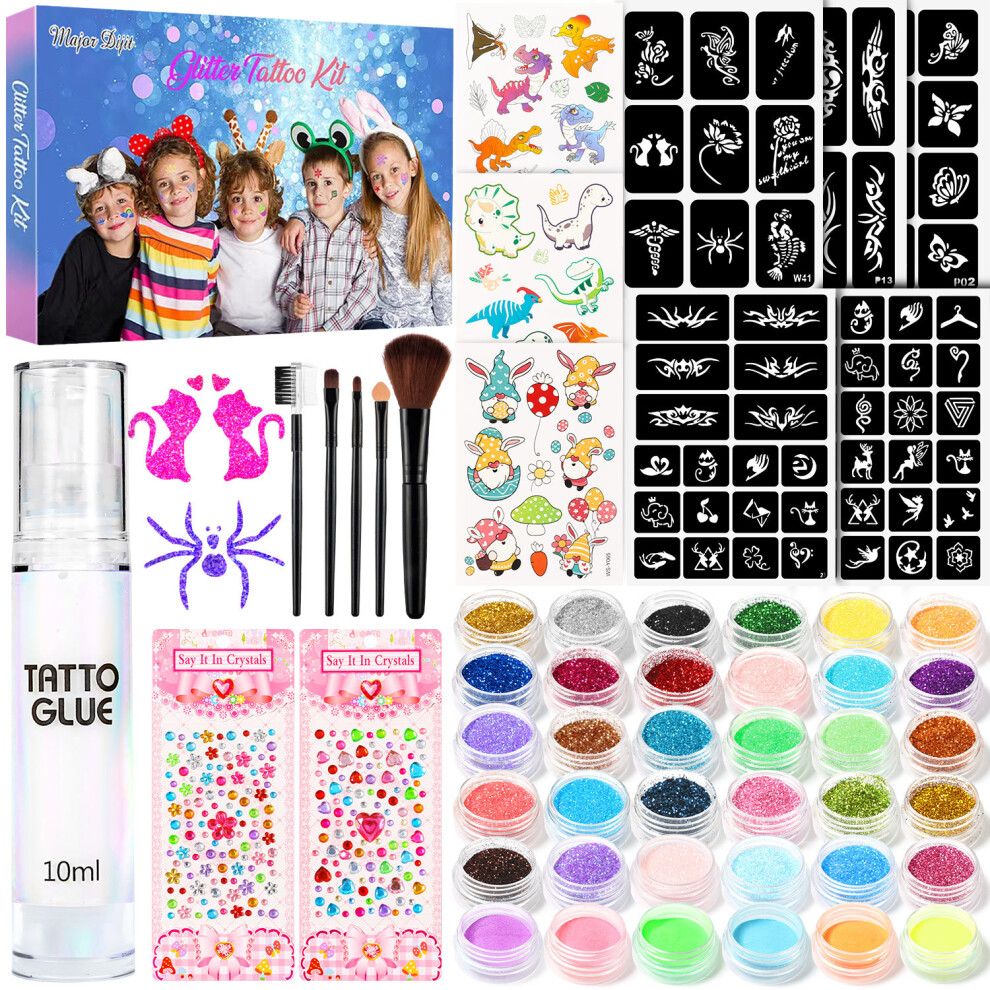(09) Diamond Painting Set 200 Tattoo Templates Inkjet Tattoo Glitter Powder Luminous Body Painting Stage