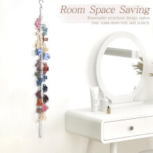 Macrame Hair Claw Clip Organizer with Rotating Hook and 20 Metal Rings,Hanging Hair Clip Holder and Storage