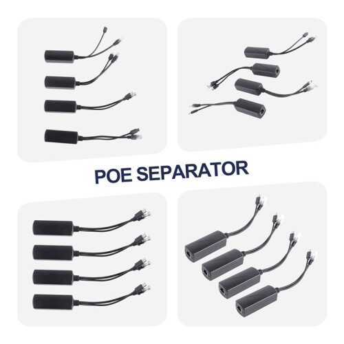 4-Pack 5V PoE Splitter, 48V to 5V 2.4A Adapter with Micro-USB Plug, for IP Camera,Tablets,for Raspberry Pi and More 1