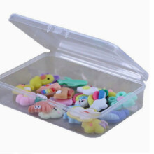 Transparente Aufbewahrungsbox mit rechteckigem Klappdeckel, geeignet für Postkarten, Bankkarten, Ringe, Ohrringe, Halsketten und mehr._M