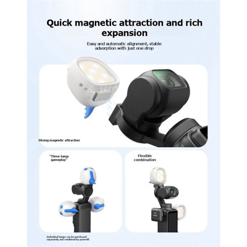 Magnetic Fill Light  Quick Release Selfie Light for  Pocket 3/4 Camera for Vlogging and Night Shooting 2