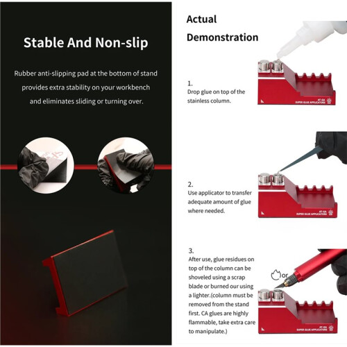 AT-GA Super Glues Application Stand Combo Set Model Making Tool Retrofit Collage Hobby DIY