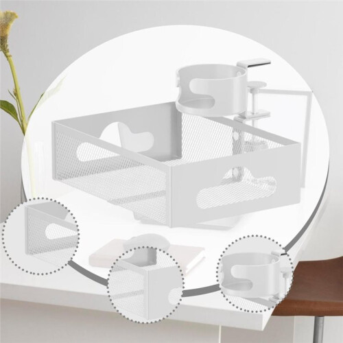 Under Desk Organizer with Drawer and Cable Management Tray for Home Black 1