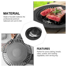 Aluminum Korean Grill Portable Round Nonstick Bbq Tray for Meat Vegetables Outdoor Camping Cooking Kitchen Accessories