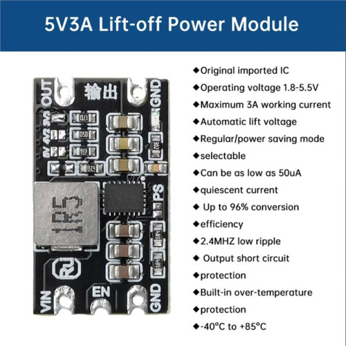 3Pcs - Buck Boost Module 1.8-5.5V to 3.3V 4.2V 5V 3A Adjustable Output Low Ripple Boost Buck Constant Voltage Module 1