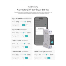 TUYA WIFI Circuit Breaker Power Metering 1P 63A DIN Rail for Home WIFI with Metering