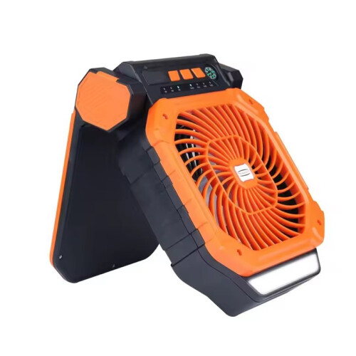 Ventilatore Portatile Solare con Luce LED, USB, Timer e Bussola per Avventure All'Aria Aperta.