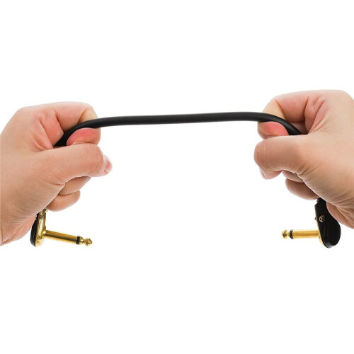 Pacote com 4 Cabos Patch de Guitarra de 12 Polegadas, Conector Tipo Panqueca Dourado em Ângulo Reto para Pedalboard de Efeitos 1