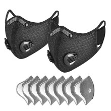 Reusable Sport Mask with 8 Activated Carbon Filters, Dustproof for Outdoor Activities