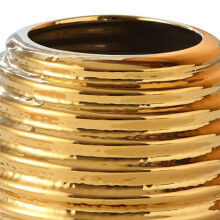 Elegant Gold Ceramic Flower Pot for Home- Phalaenopsis Orchid Pot with Electroplating Finish A