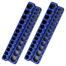 2 Pcs Magnetic Sockets Storage Rack 1/4 Inch Plastic Socket Display Holder Kit Professional Metric Tools Organizer
