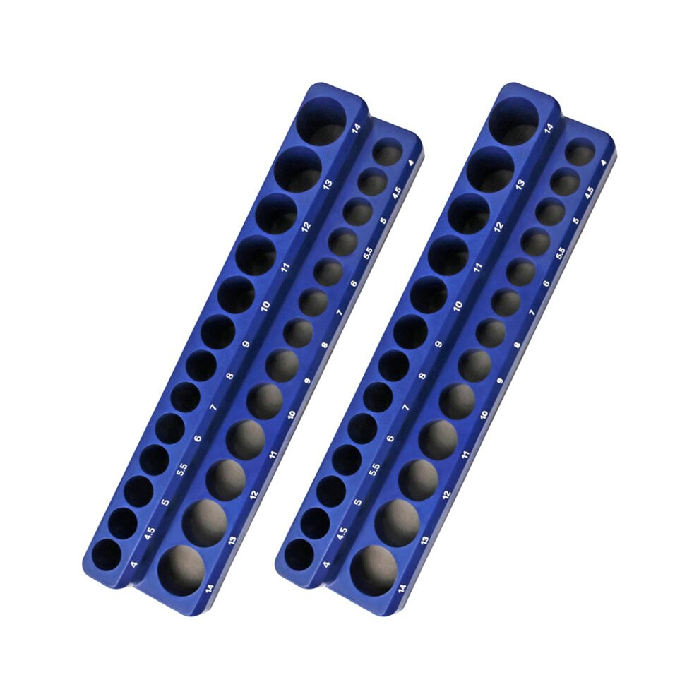 2 Pcs Magnetic Sockets Storage Rack 1/4 Inch Plastic Socket Display Holder Kit Professional Metric Tools Organizer 4713381328408