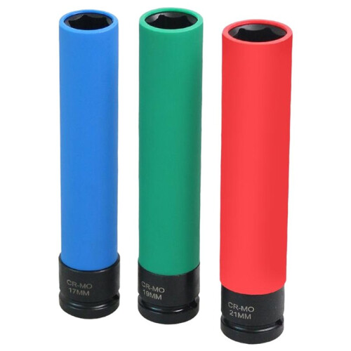 Extra Long for Impact Lug Nut Socket with Protective Sleeves 1/2inch Square Tire Lug Nut Socket for Impact Wrenches