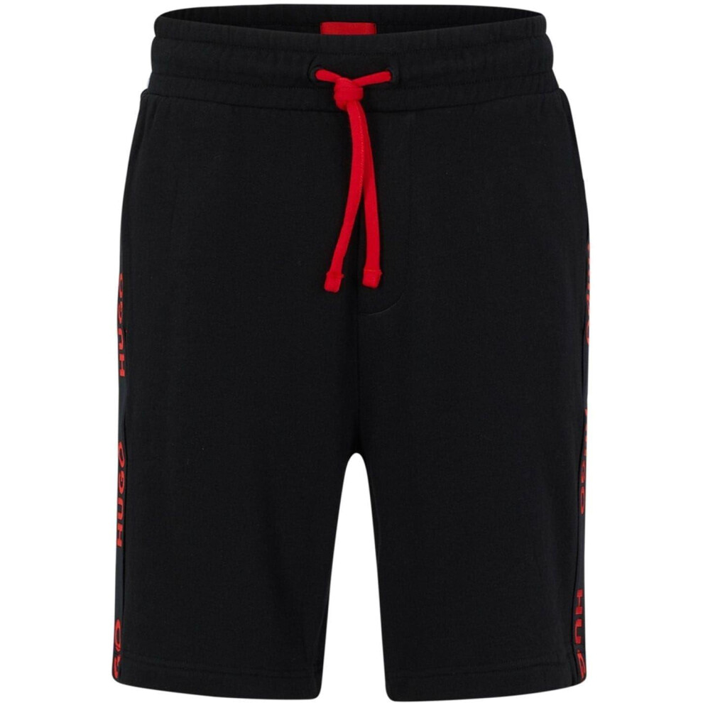Hugo Boss (Xl, ) Mens Cotton Blend Side Logo Sweat Shorts Black
