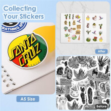 2Pc Reusable Sticker Book Collecting Album Sticker Storage Organizer Book with 32+32 Blank Release Paper A5 Size Sticker