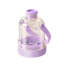 Bouteille D'Eau Transparente Multifonctionnelle avec Bac à Glaçons, Double Mode de Congélation, Tasse à Café Glacé Portable B
