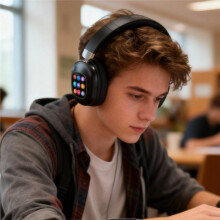 Kabelloses -Headset mit Abnehmbarem Magnetischem Touch-Display, LED-Bildschirm und Geräuschunterdrückung - Ideal für Sport und Gaming A