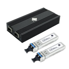 Carte Réseau Ethernet USB4 Double Port 10G SFP+ pour 5/4/3, Puce 82599ES + 2 Modules Optiques SFP+ 10G LR 1310 Nm 10