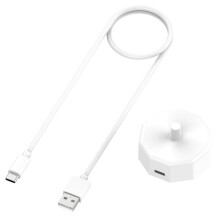 Integriertes Kabelloses Ladegerät für AquaSonic Black, Black Pro, Vibe, Vibe Pro, Duo Elektrische Zahnbürsten - Ladekabel Weiß