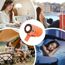 Waist Hanging Fan Clip Air Conditioner Fan with LED Display, Portable Cooling System for Outdoor Worker Black