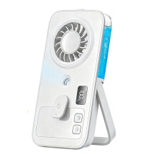 Portable Handheld Misting Fan Rechargeable Fan 4-Speed LED Display Personal Cooling Water Spray Fans White