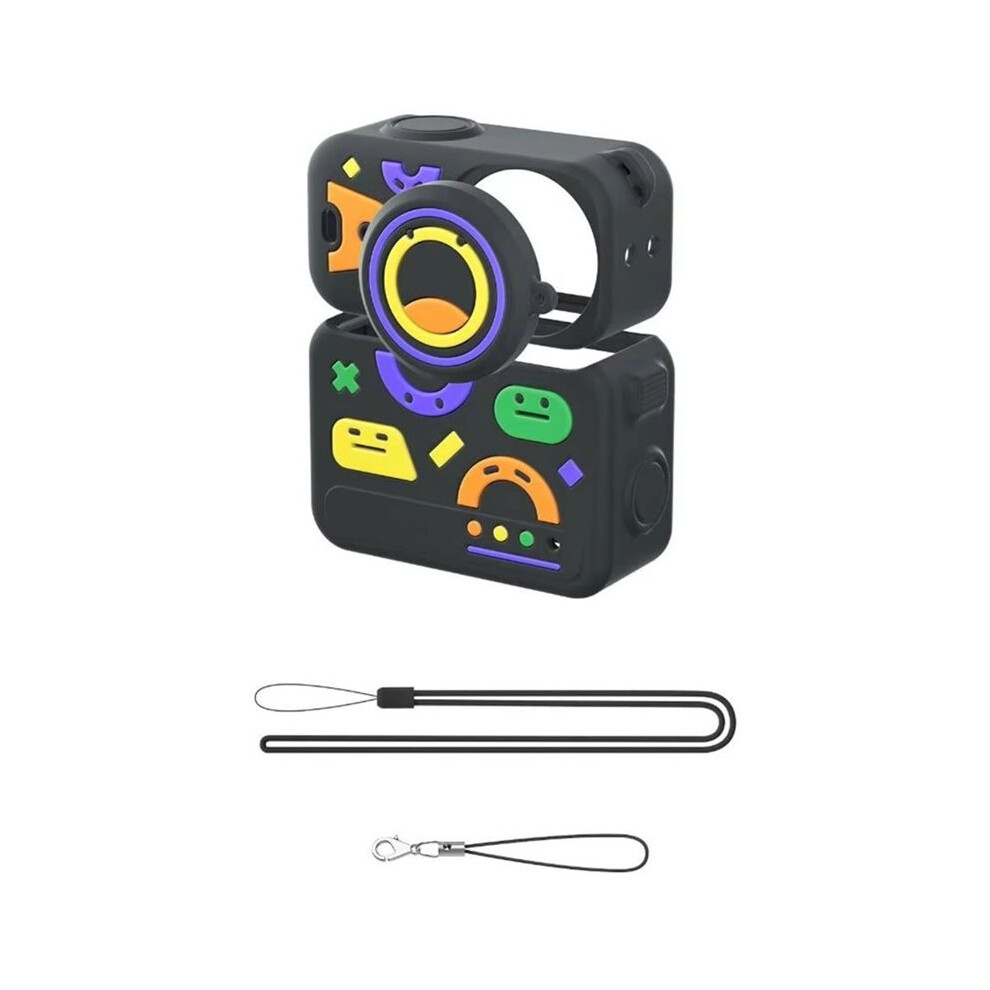 Silicone Protective Case For Osmo Camera, Anti-Scratch Anti-Shock Cover With Detachable Lens Cap & Lanyard A 6032910585340