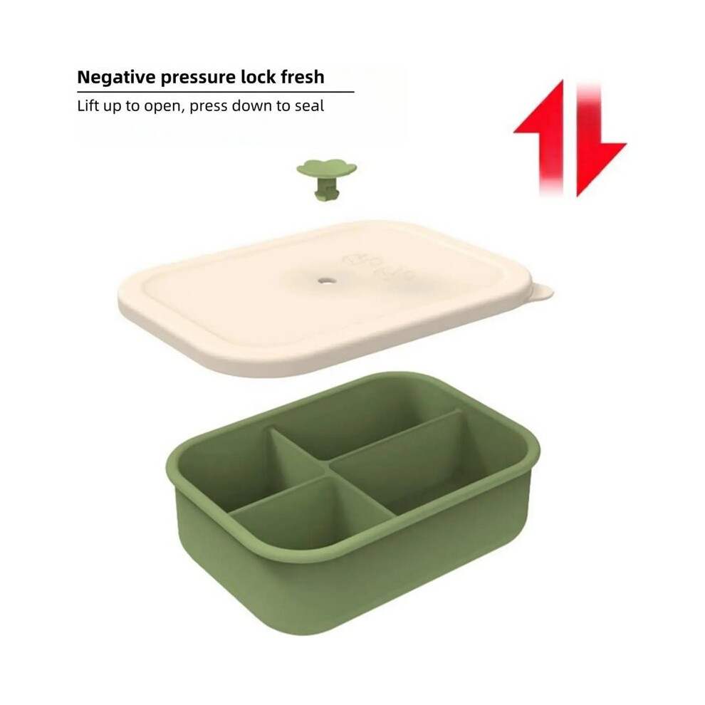 Saudism 1Pc Convenient Versatile Silicone Lunch Box Microwave Heating Fridge Preservation Portability Bento Lunch Box Lunchbox