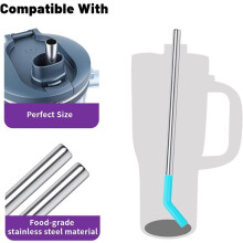 Replacement Straw for BlendBOSS Personal Smoothie Blender Tumbler,Reusable Stainless Steel with Cleaning Brush