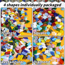 1000g de Azulejos de Mosaico, Azulejos de Vidro para Mosaico A Granel para Artesanato, Peças de Vidro para Mosaico Coloridas Sortidas, Materiais para
