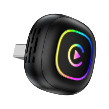 2 In 1 Wireless Carplay per Android AUTO BT5.0 AI Box Adattatore USB Cablato A Wireless Carplay con Luce RGB
