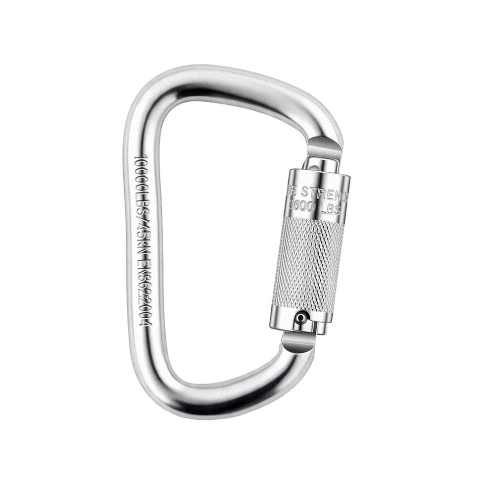 45Kn Auto Locking Carabiner D-Shape Triple Lock Carabiner, For Rock Climbing, Rappelling, Aerial Work 6033418120446