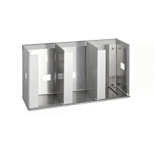 Distributore di Bicchieri A 3 Scomparti con Divisori Regolabili, Porta Bicchieri e Coperchi, Organizer per Coperchi per Armadietti, Cucina, Bar.