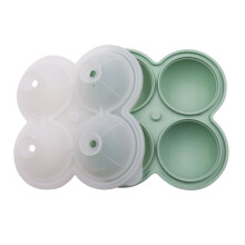 Silicone Ice Mold 4-Cavity Round Ice Tray Mold Perfect for Cocktails, Whiskey & More, Includes Lid