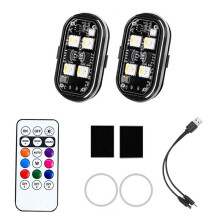 2 Stück Kabellose LED-Blitzlichter, 8 Farben, Auto-Dekorations-Ambientebeleuchtung, Universelle LED-Warnleuchte, Drohnen-Navigationsleuchte
