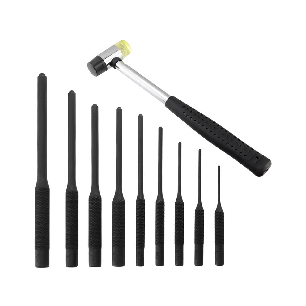 9 Pcs Punch Removing Repair Tools, Carbon Steel Pin Punch Set, Including Brass Pin Punches, Steel Pin Punches Hammer 6033652656954