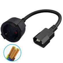 PDU UPS Cable IEC C14 to Euro Schuko Socket Power Extend Cable 30cm Schuko CEE7/4 Power Extension Cord Power Cord
